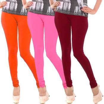 Multicolor Churidar Komal 3Pc Cotton Leggings 1