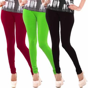 Multicolor Churidar Komal 3Pc Cotton Leggings 1