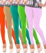 Multicolor Churidar Komal 5Pc Cotton Leggings