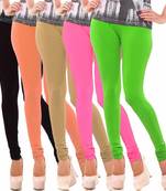 Multicolor Churidar Komal 5Pc Cotton Leggings