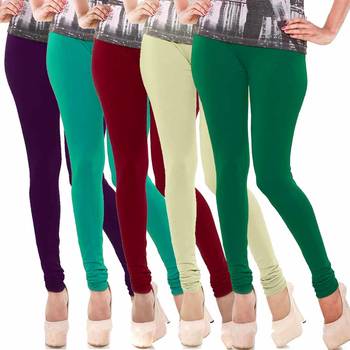 Multicolor Churidar Komal 5Pc Cotton Leggings 1
