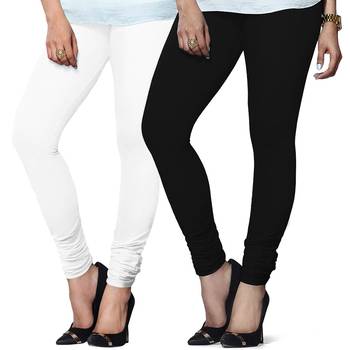 White n Black Churidar Komal Cotton Leggings 1