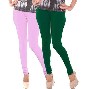 BabyPink n Green Churidar Komal Cotton Leggings 1