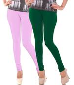 BabyPink n Green Churidar Komal Cotton Leggings