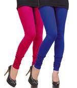 Pink n Royal-Blue Churidar Komal Cotton Leggings