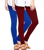 Brown and Blue Churidar Komal Cotton Leggings