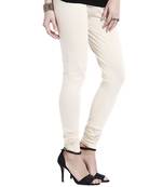Off White Churidaar Komal Cotton Leggings 201