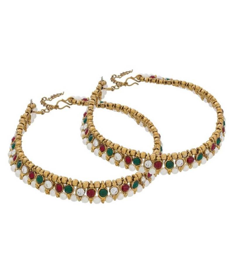 Golden Australian Malti Color Diamonds Anklets FAST INDIA SHOP 1714567