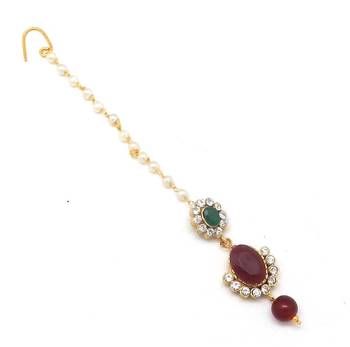 Long Size Maang Tikka Decorated With Crystal 2