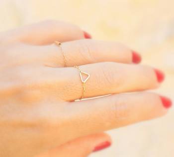 Triangular Golden Chain Ring 1
