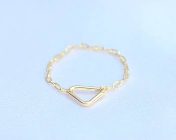 Triangular Golden Chain Ring 2