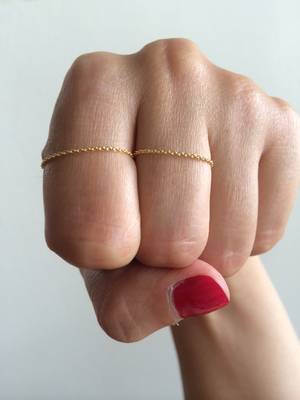 Combo of two Golden Chain Ring 2