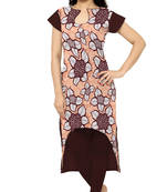 multicolor printed crepe stitched kurti