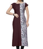 multicolor printed crepe stitched kurti