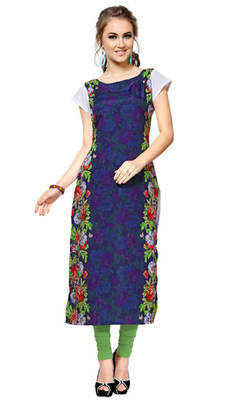 multicolor printed crepe stitched kurti 1
