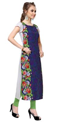 multicolor printed crepe stitched kurti 2