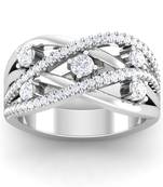 Cubic Zirconia Affordable Sterling Silver Vintage White Stone Studded Silver Ring