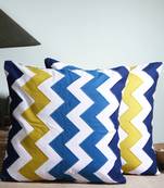 Blue And Yellow Zig Zag Colour Pop Cushion Covers
