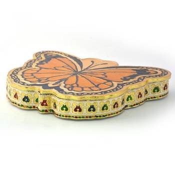 Butterfly shape jaipuri gold minakari dryfruit box 3