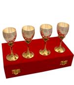 German silver two tone set of four wine glass set