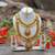 Traditional south indian temple coin white pearl haram set
