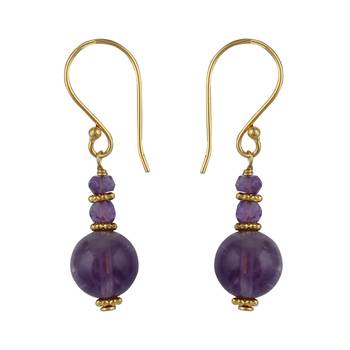 Facinate Amethyst And  African Amethyst Beads Earrings For Women 1