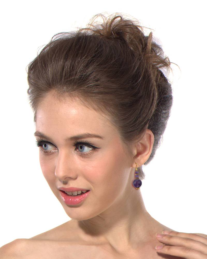 Facinate Amethyst And  African Amethyst Beads Earrings For Women