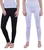 Black and White plain Cotton leggings-combo