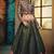 dark and green Printed silk lehenga with choli