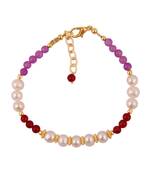 Pink, White And Red Colored 7 inch Bracelet with Extension