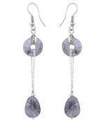 Harvest Moon Cloudy Quartz Beads Dangle Earring