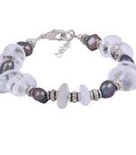 Sublime Beauty Crystal & Dyed Black Freshwater Pearl Bracelet