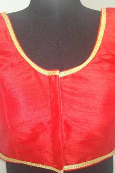 Dupion Silk Saree Blouse  X193R Red Muhenaera Presents Vamas Designer Collection