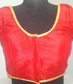 Dupion Silk Saree Blouse  X193R Red Muhenaera Presents Vamas Designer Collection