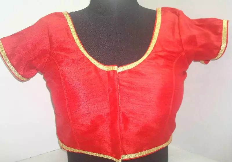 Dupion Silk Saree Blouse  X193R Red Muhenaera Presents Vamas Designer Collection