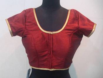 Dupion Silk Saree Blouse  X193M Maroon Muhenaera Presents Vamas Designer Collection 1