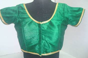 Dupion Silk Saree Blouse X193G Green Muhenaera Presents Vamas Designer Collection 1