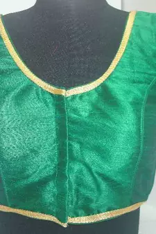 Dupion Silk Saree Blouse X193G Green Muhenaera Presents Vamas Designer Collection