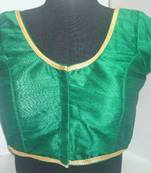 Dupion Silk Saree Blouse X193G Green Muhenaera Presents Vamas Designer Collection