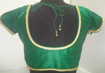 Dupion Silk Saree Blouse X193G Green Muhenaera Presents Vamas Designer Collection 2