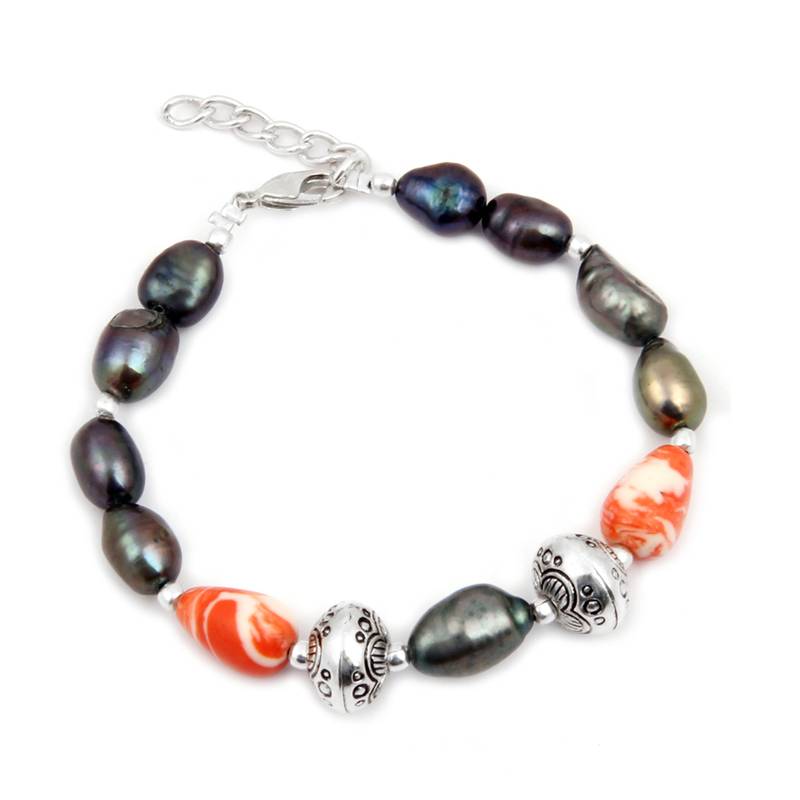 Viva Chizzle Fresh Water Pearl & Mosaic Bracelet
