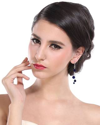 Blue Jade Drop Earrings For Women 2