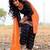 Black georgette semi stitched salwar suit with dupatta