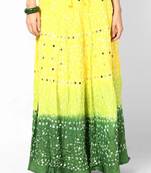 Stunning Yellow Bandhej hand Work Skirt