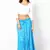 Turquoise Bandhej Hand Work Skirt