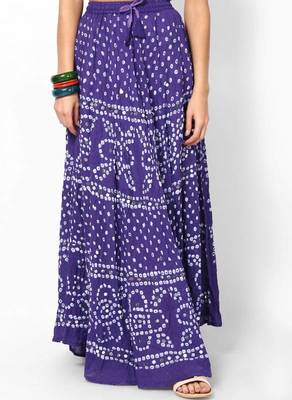 bandhej hand Work Cotton Long Skirt