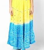 Lemon Turquoise bandhej Hand Work Skirt