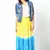 Lemon Turquoise bandhej Hand Work Skirt