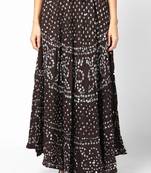 Stunning Black Cotton Bandhej Skirt