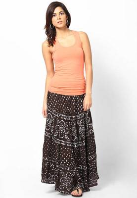 Stunning Black Cotton Bandhej Skirt 2